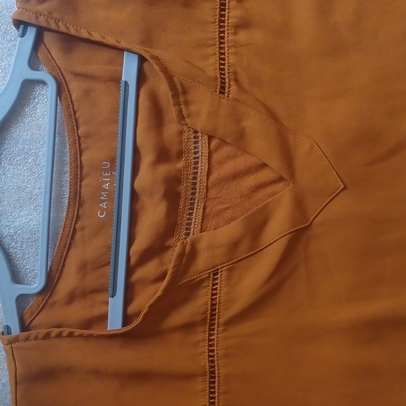 SOLD - Camaieu Orange Top Blouse - Picture 6 of 12
